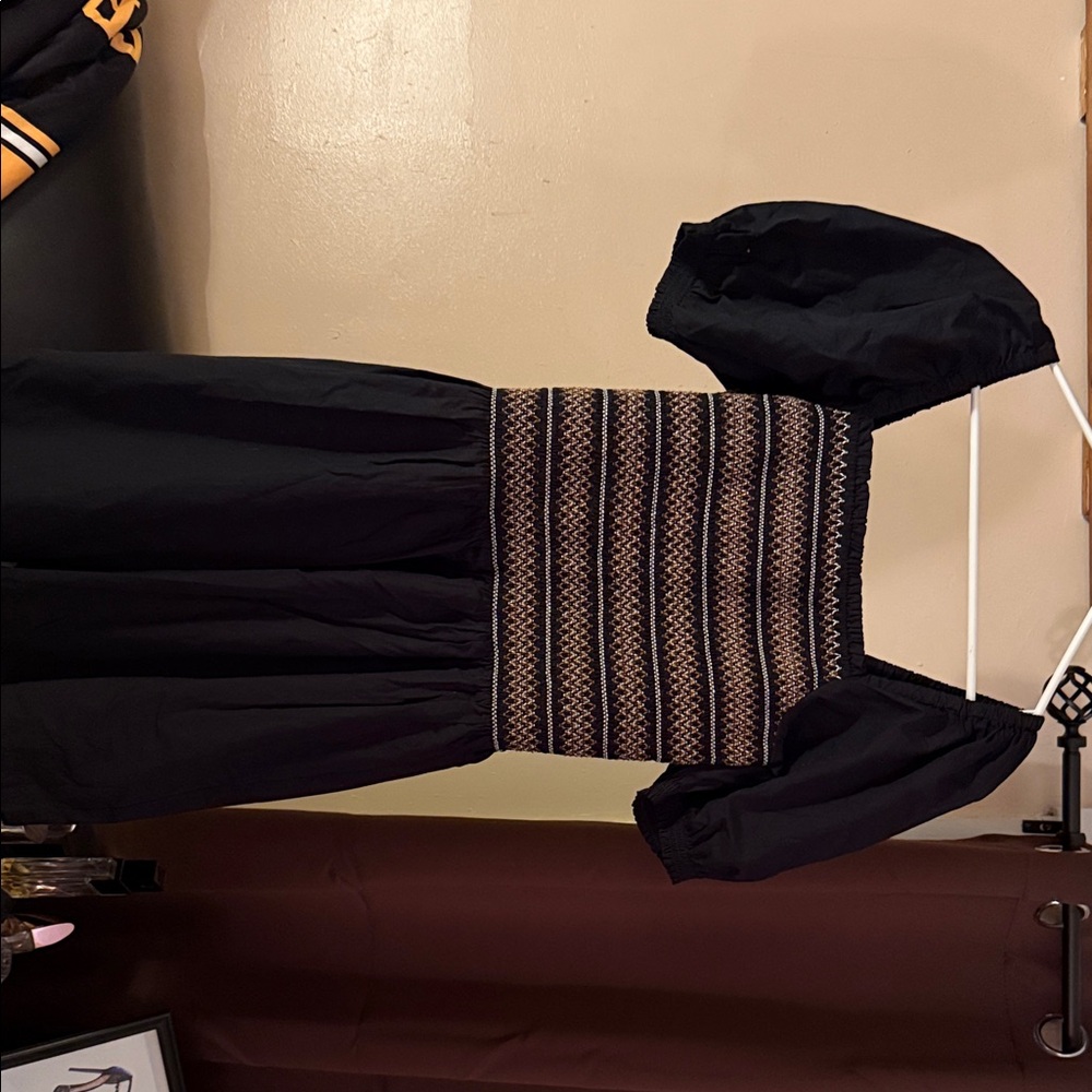 Black Dress with Patterned Bodice Stitch Fix
